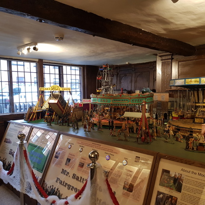 A scene showing a number of displays at Tewkesbury Museum 